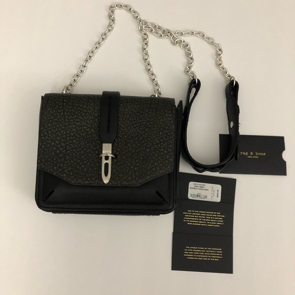 rag & bone Handbags - rag & bone iron grey enfield chain bag